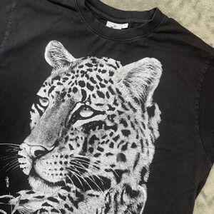 Wild Collection Leopard Graphic Print T-Shirt‎ Short Sleeve Top